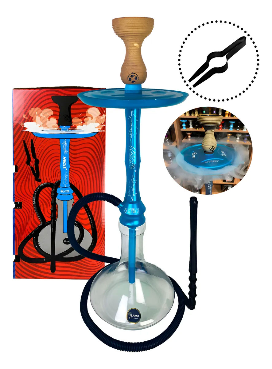 Narguile Fumaça No Prato Completo 60cm Respiro Rosh Barato