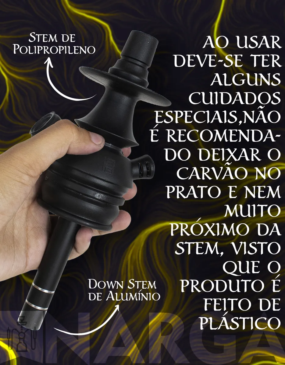 Kit Narguilé Black Hookah Mini Monster + Fogareiro +abafador