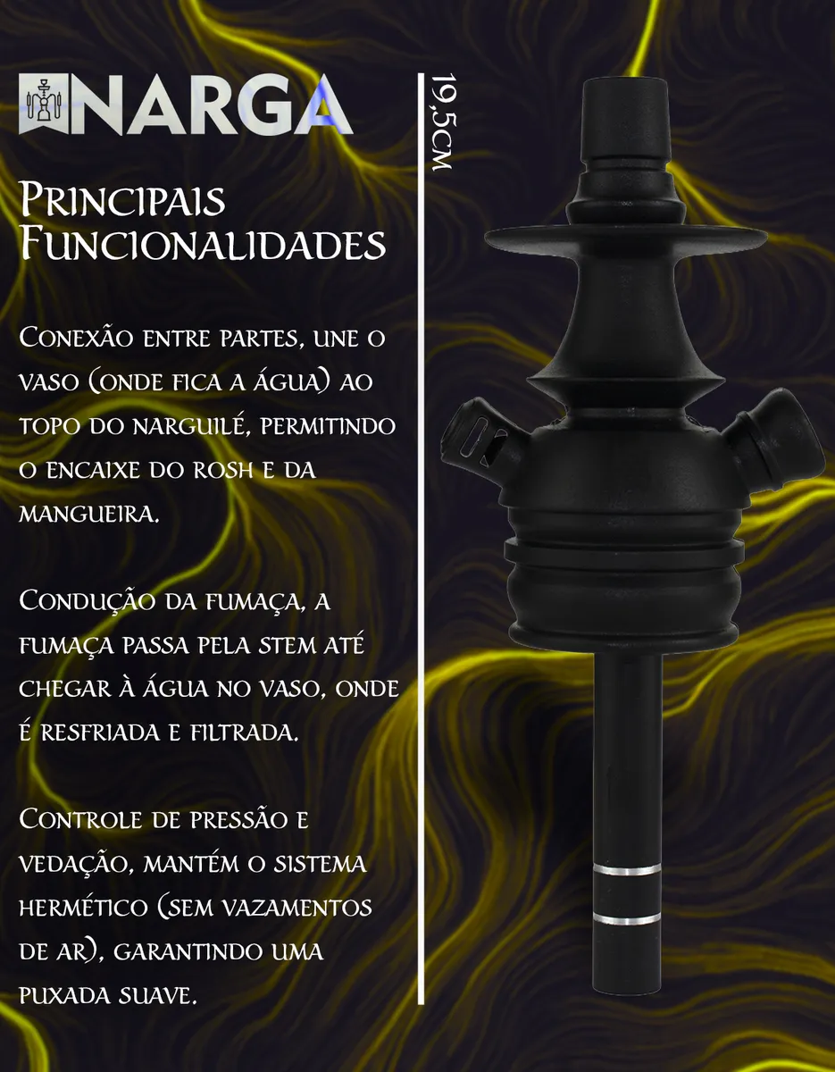 Kit Narguilé Black Hookah Mini Monster + Fogareiro +abafador