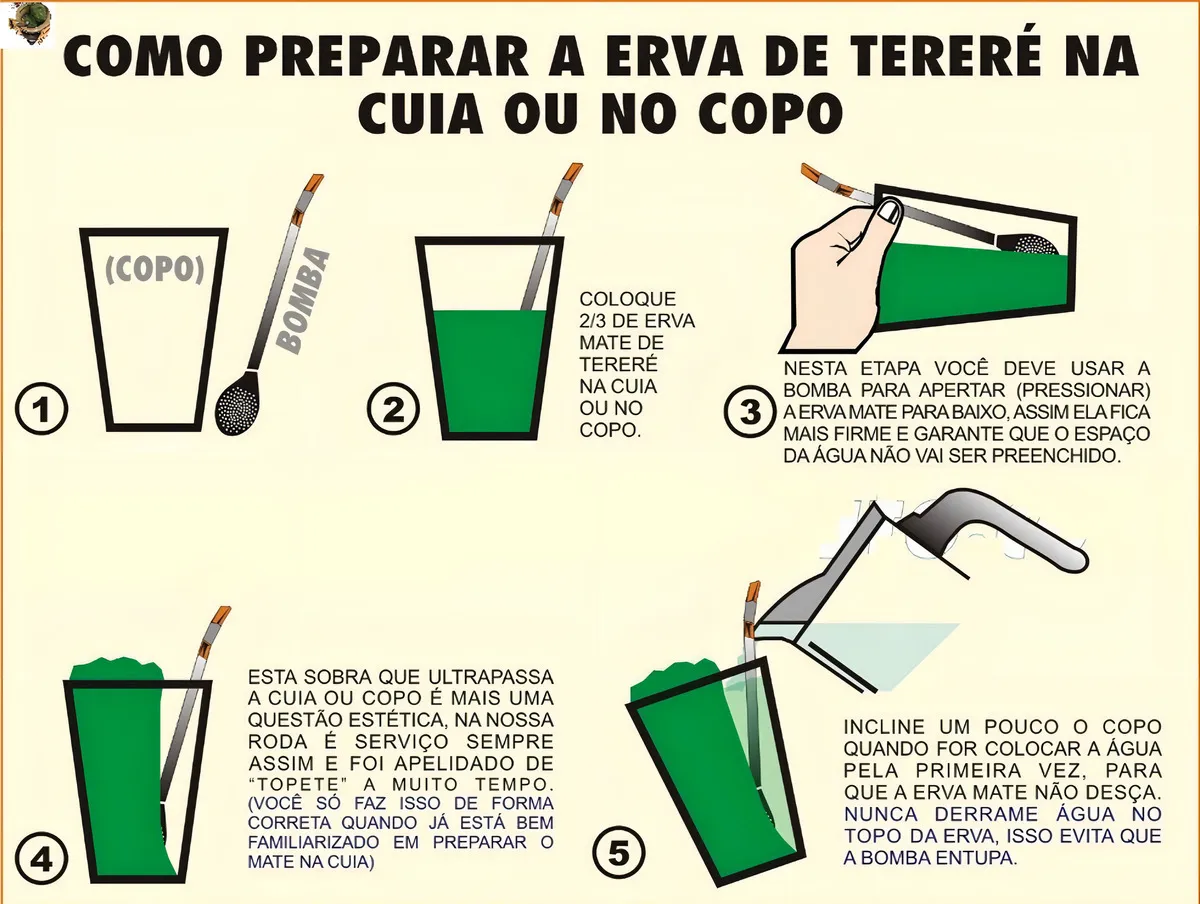 Guampa Copo De Terere Com Bomba Cuia Mate Gelado Cor Marrom